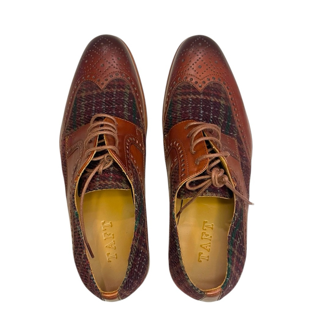 TAFT The Wallace Shoe In Red Plaid Sz 39 - Picture 5 of 12